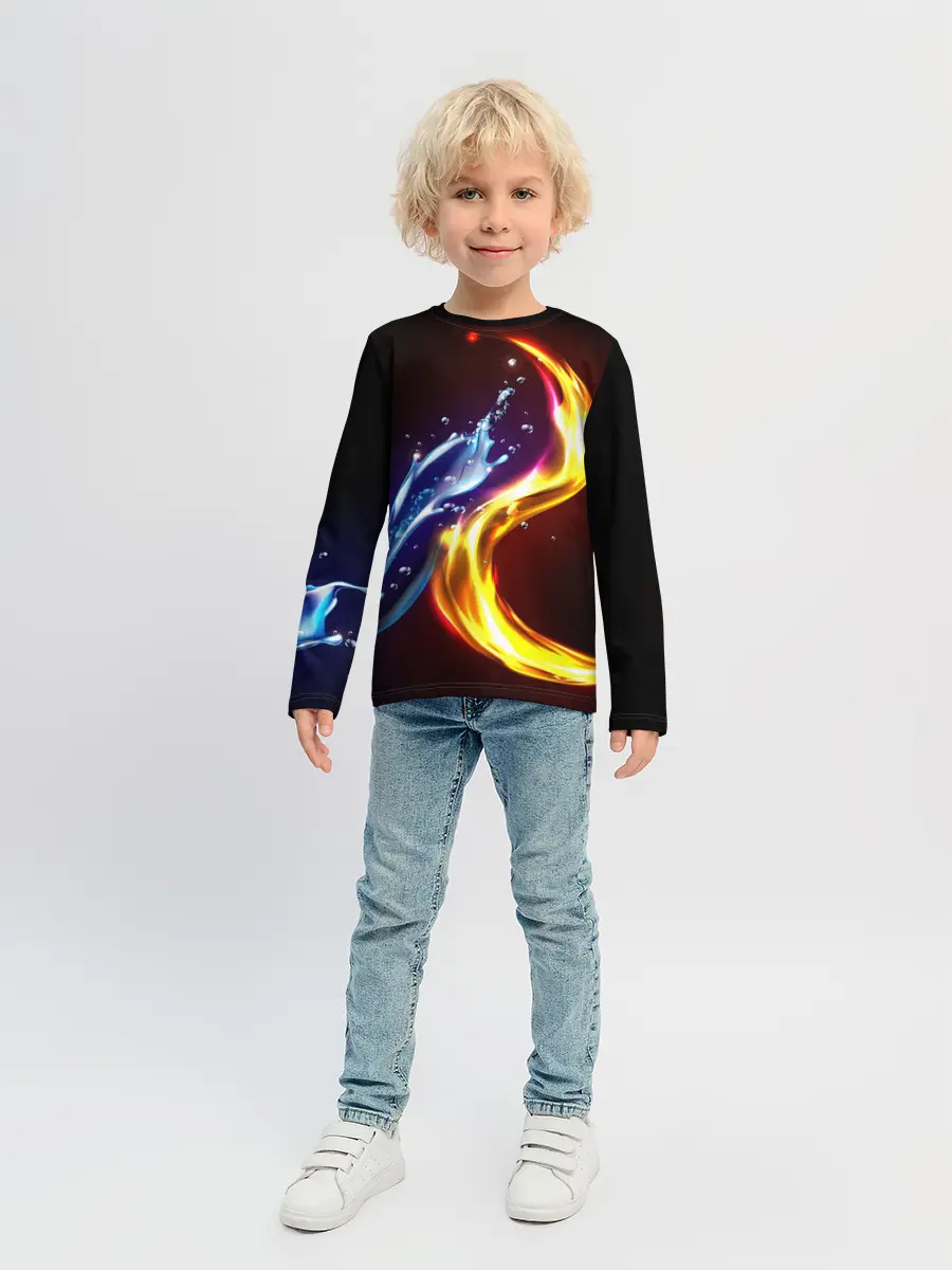 Детский лонгслив / ОГОНЬ И ВОДА