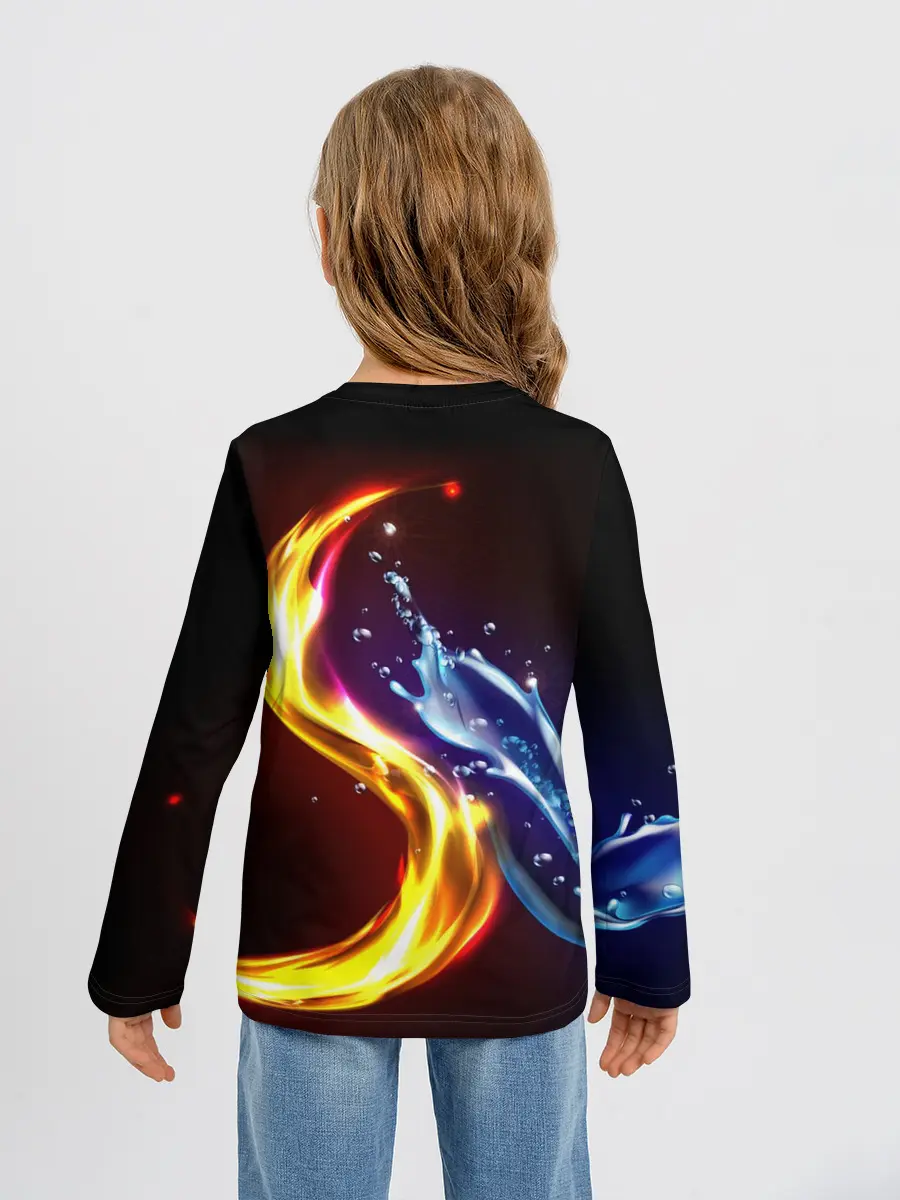 Детский лонгслив / ОГОНЬ И ВОДА