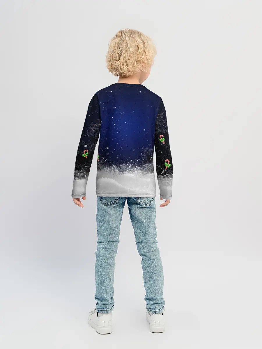 Детский лонгслив / Новогодний Кот