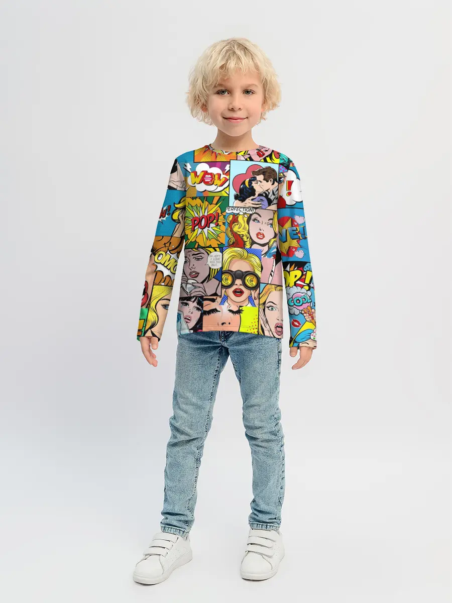 Детский лонгслив / Pop Art