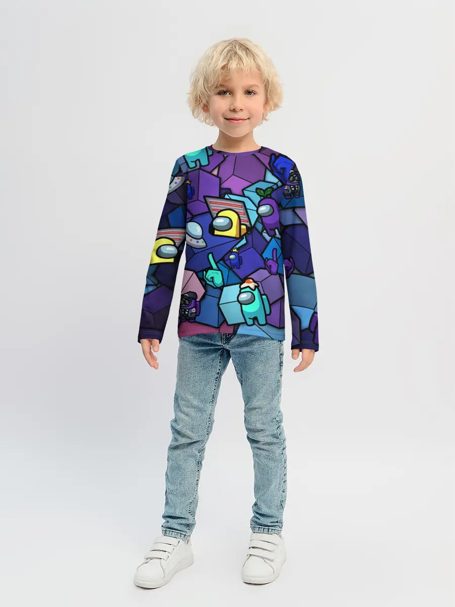 Детский лонгслив / Among Us кубики