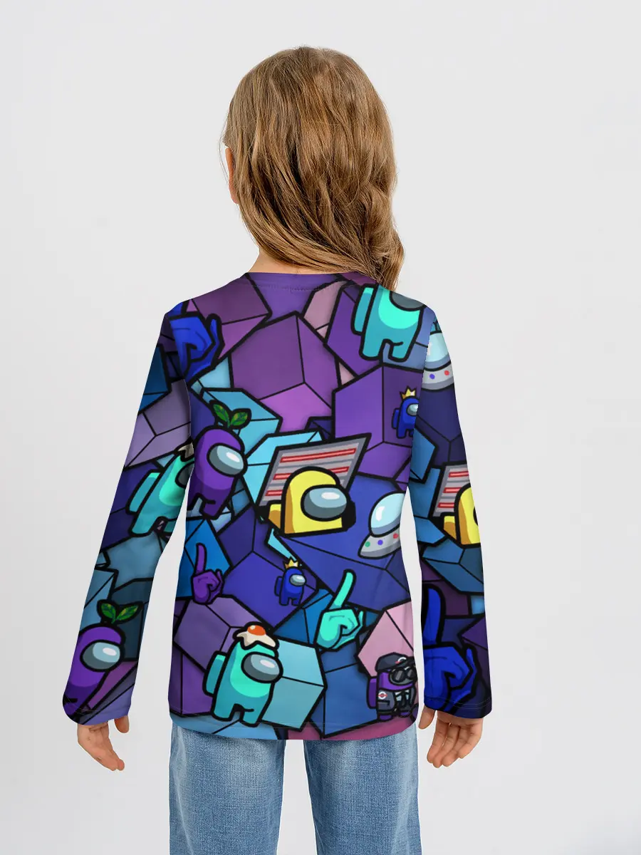 Детский лонгслив / Among Us кубики