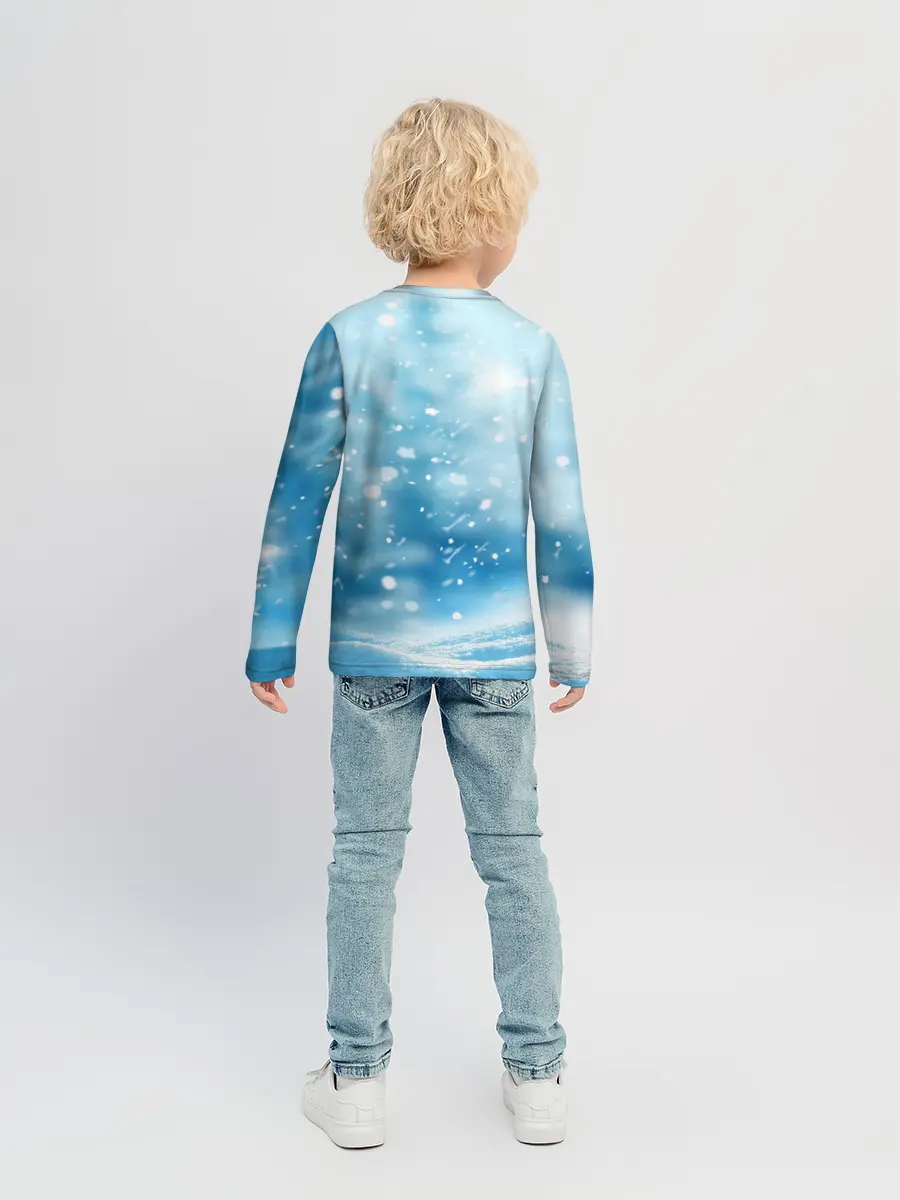 Детский лонгслив / Зимний мишка в реалиях 2020 г.