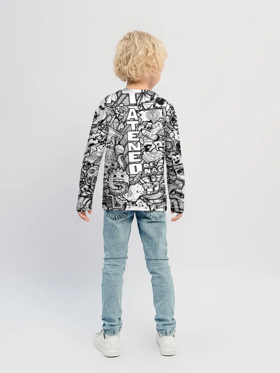 Детский лонгслив / Doodle граффити