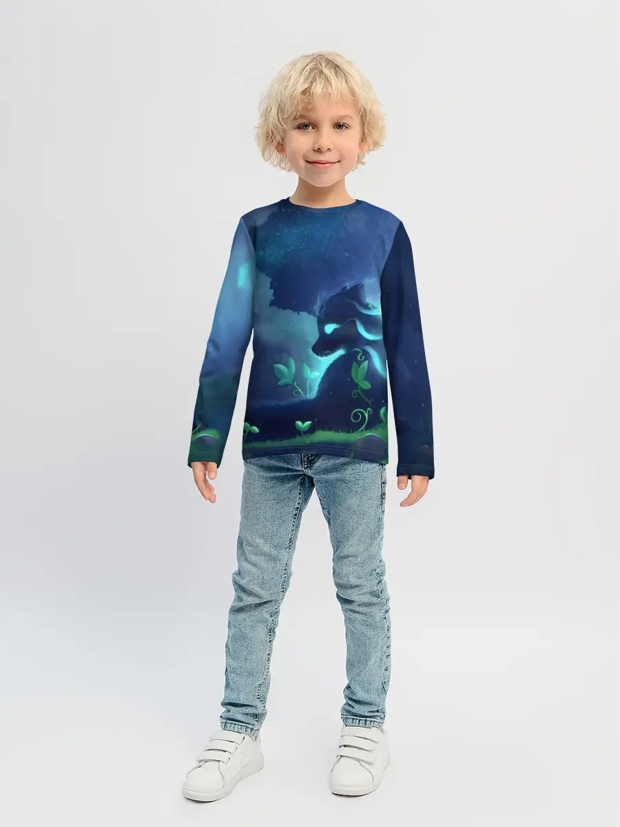 Детский лонгслив / Панда и лиса