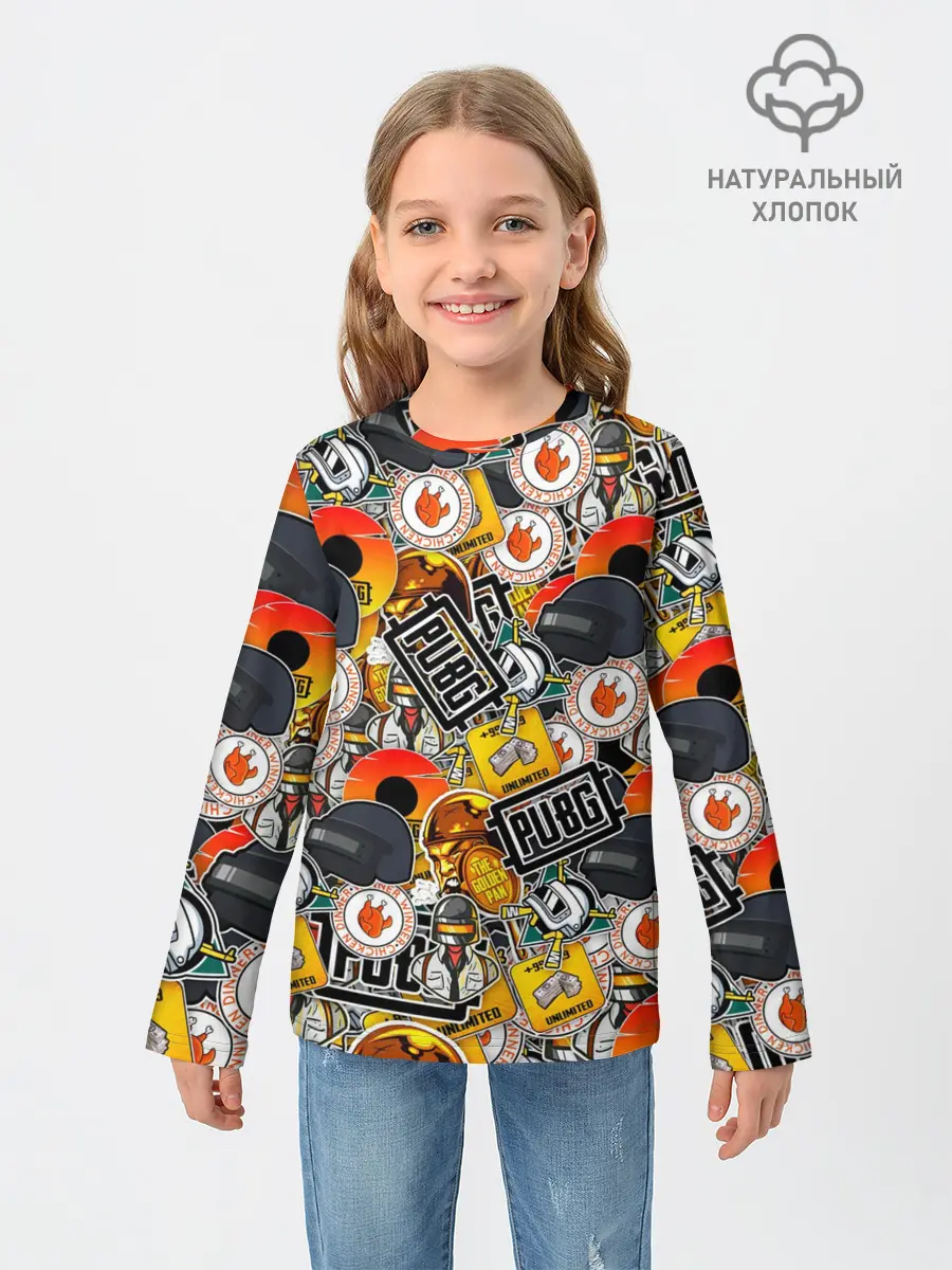 Детский лонгслив / PUBG STICKER