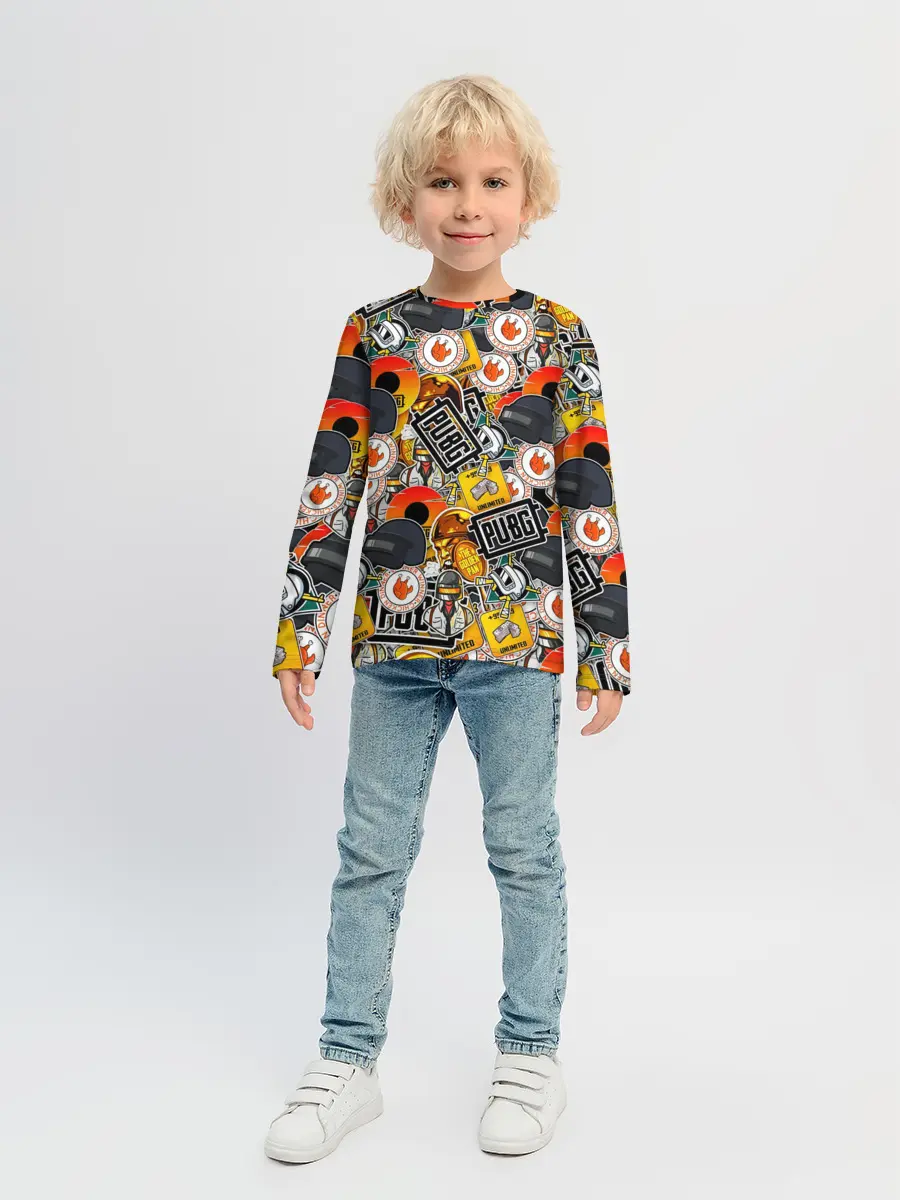 Детский лонгслив / PUBG STICKER