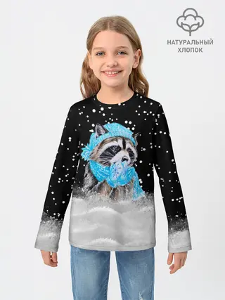 Детский лонгслив / Енот