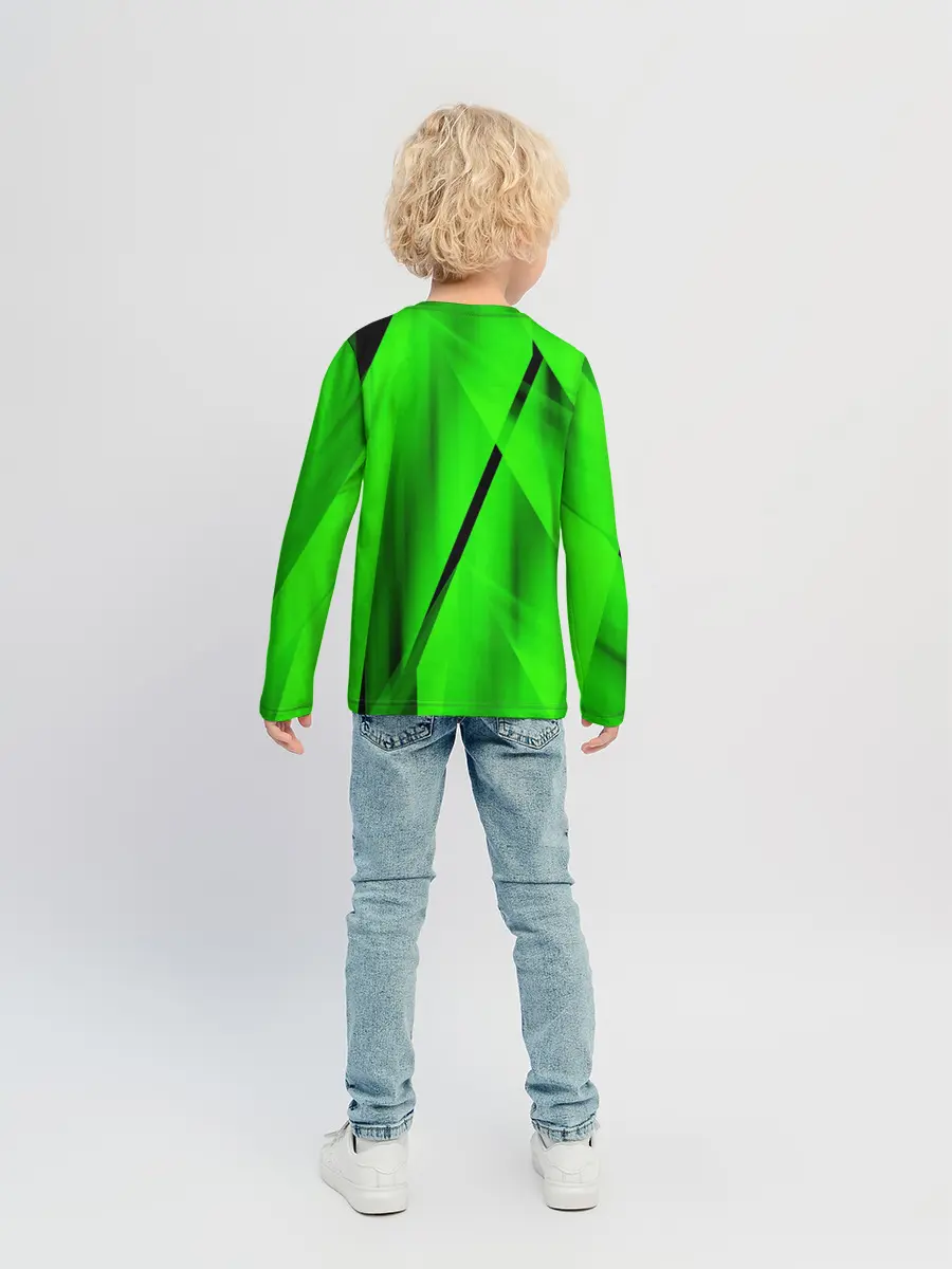 Детский лонгслив / Зеленый неон