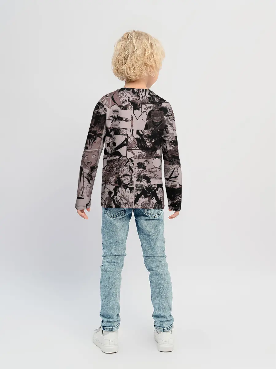 Детский лонгслив / ASTA manga monochrome pages