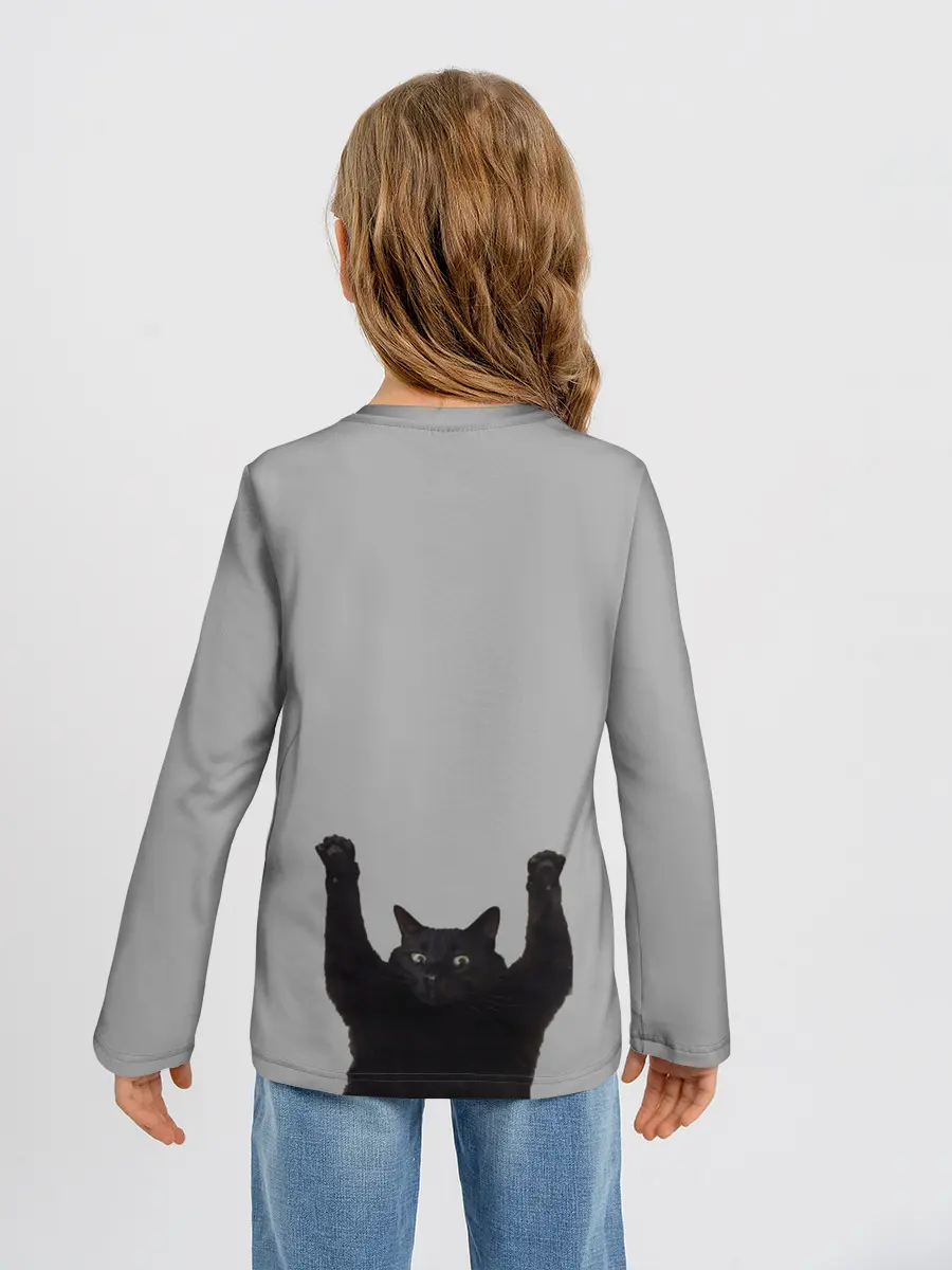 Детский лонгслив / Кот сдается