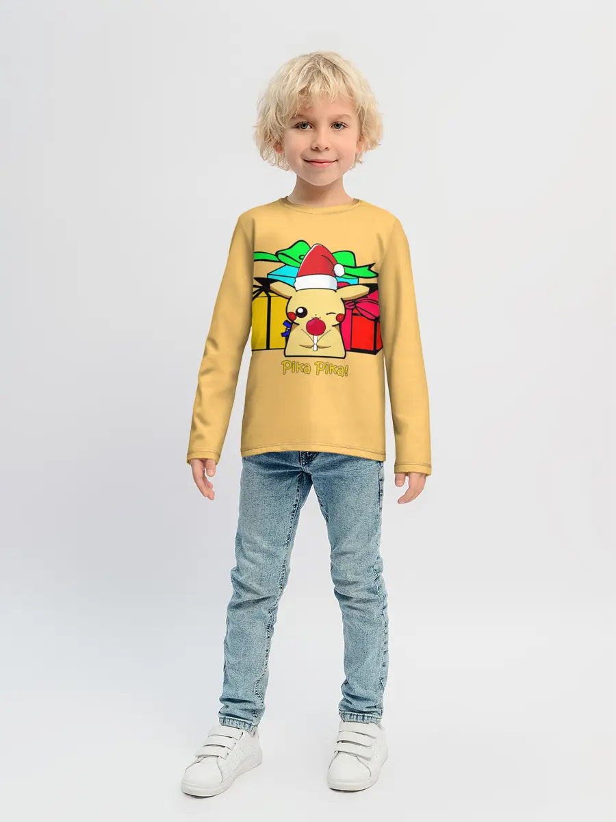 Детский лонгслив / New Year Pikachu