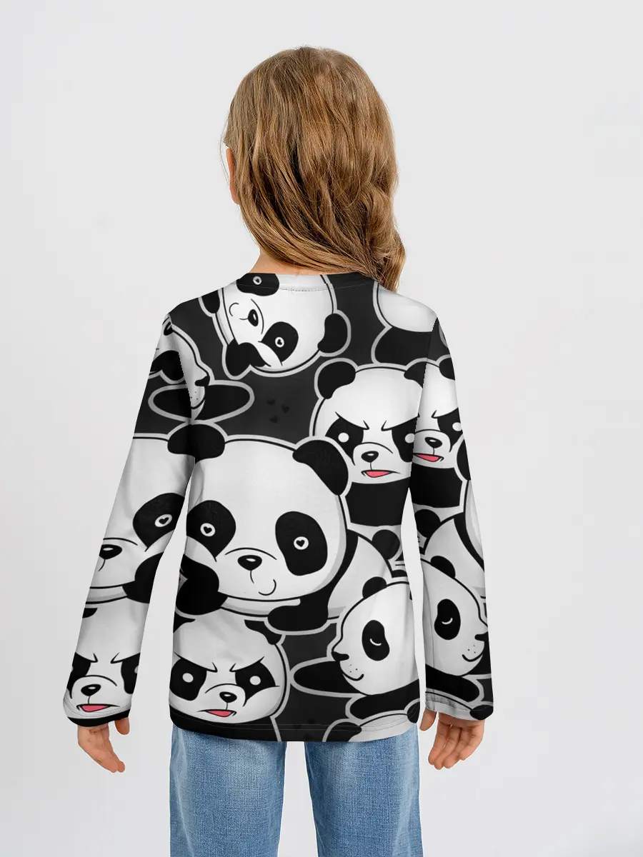 Детский лонгслив / Смешные панды