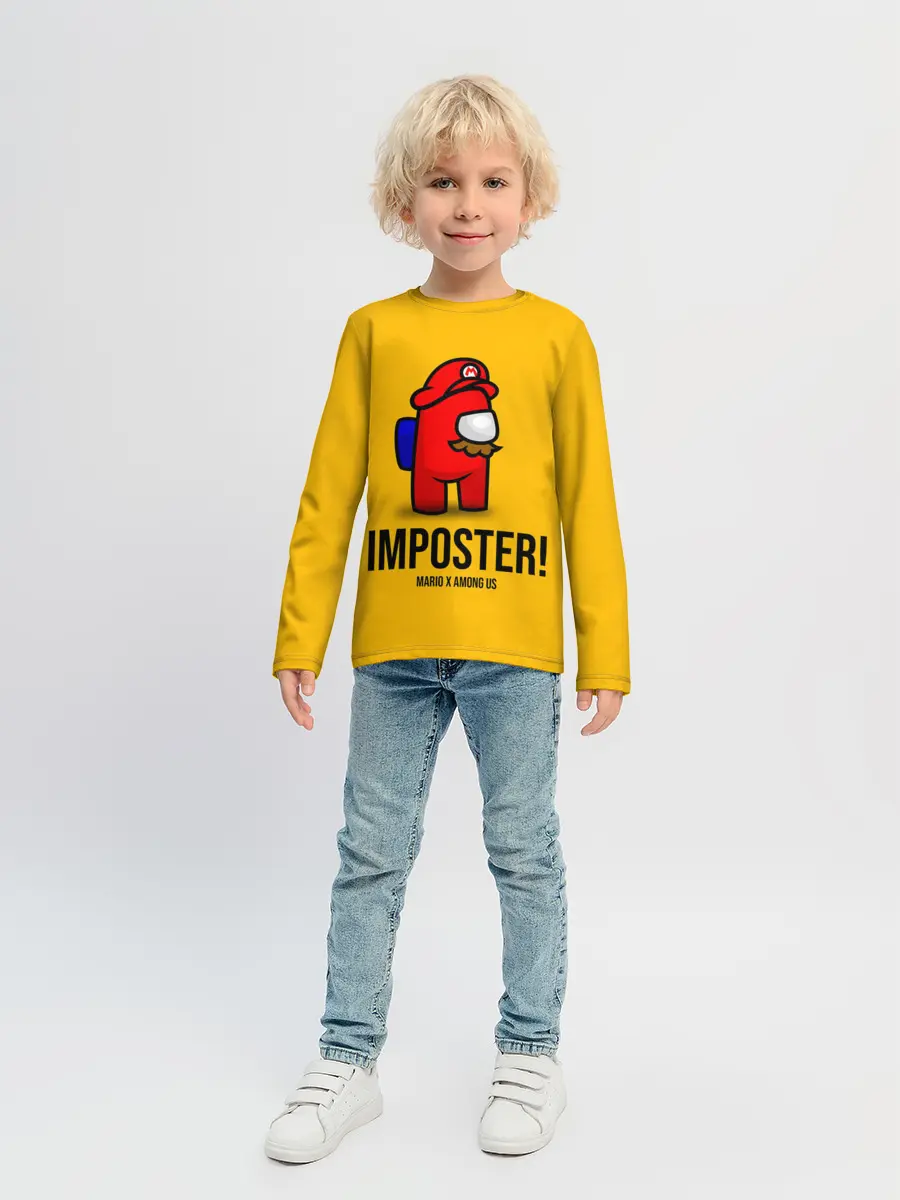 Детский лонгслив / IMPOSTER! Mario X Among Us