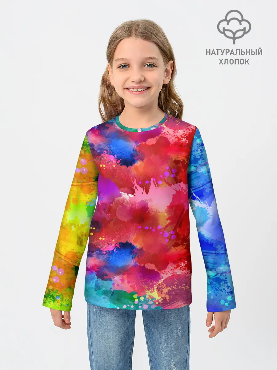 Детский лонгслив / Брызги красок