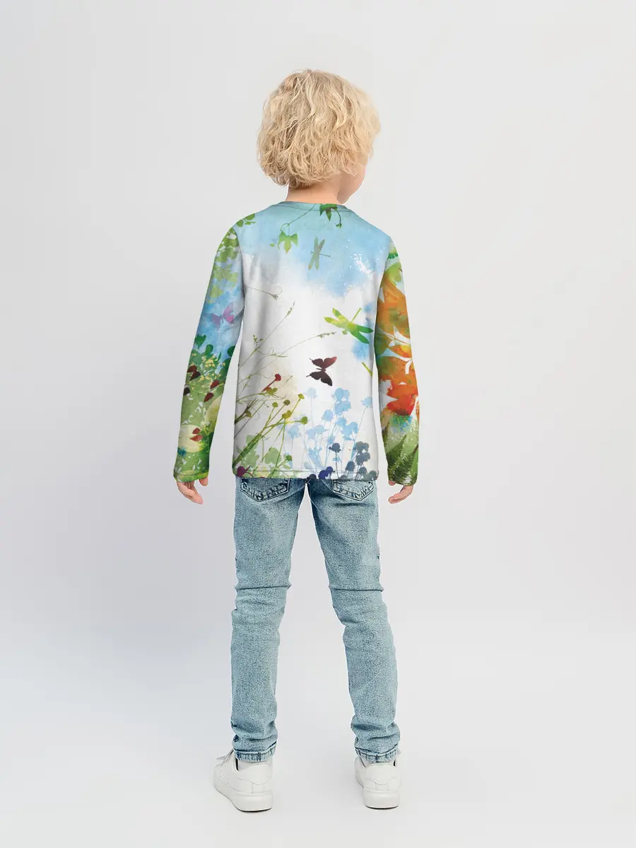 Детский лонгслив / Summer акварель