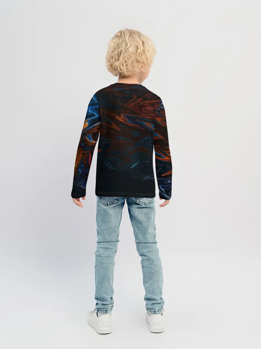 Детский лонгслив / Абстракция разводы красок