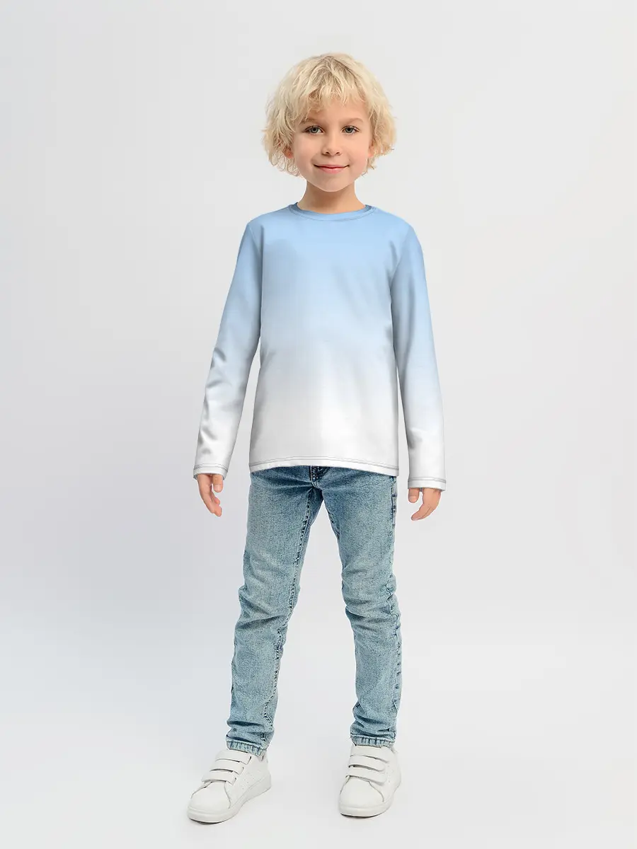 Детский лонгслив / Небесно-голубой градиент