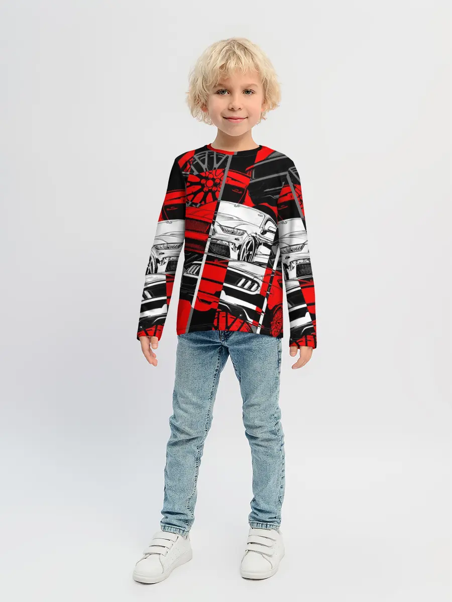 Детский лонгслив / Автомобили