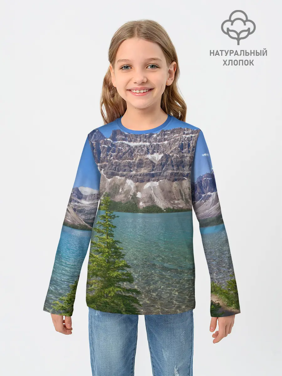 Детский лонгслив / Горное озеро