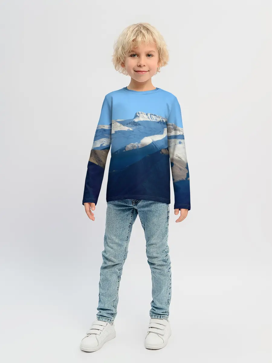 Детский лонгслив / Снежные горы