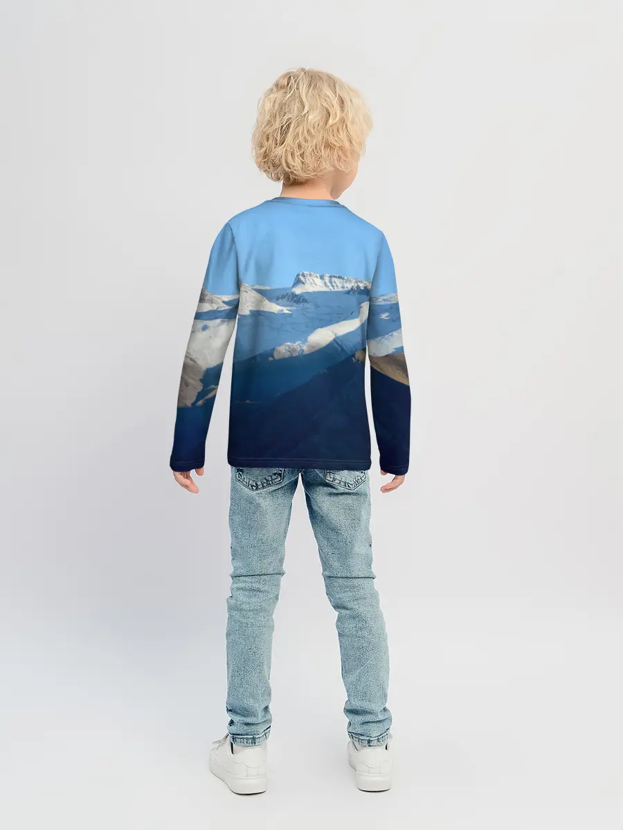Детский лонгслив / Снежные горы