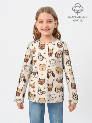 Детский лонгслив / Хипстерские собачки