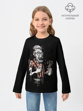 Детский лонгслив / Зомби Хипстер