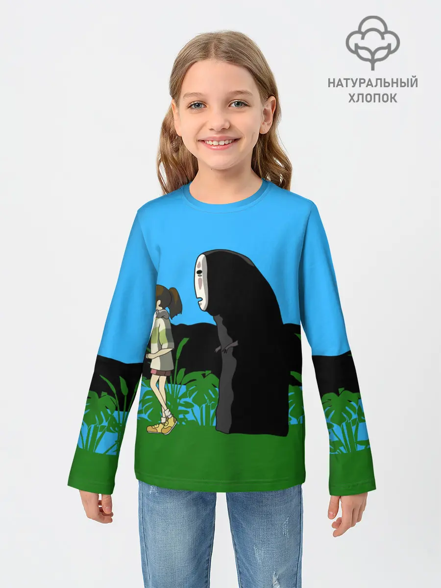 Детский лонгслив / Тихиро гуляет с Каонаси