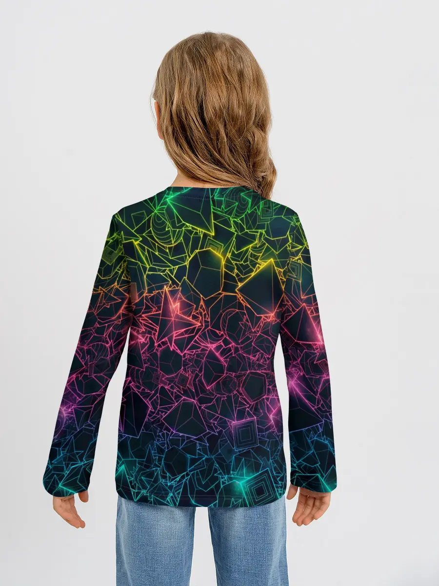 Детский лонгслив / Клубная геометрия