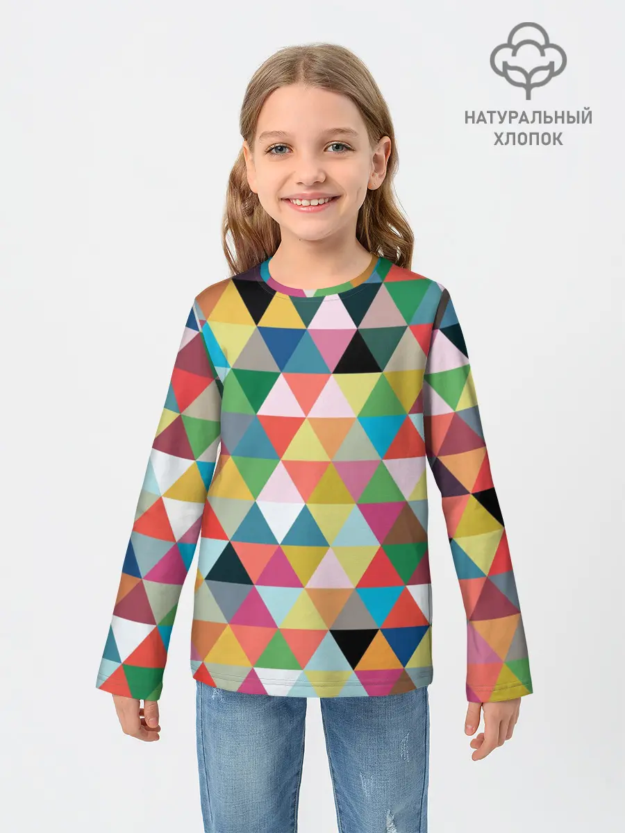 Детский лонгслив / хипстерский паттерн