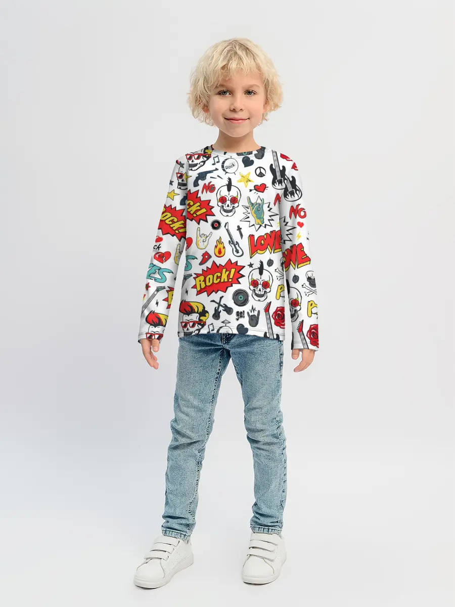 Детский лонгслив / Я ЛЮБЛЮ РОК