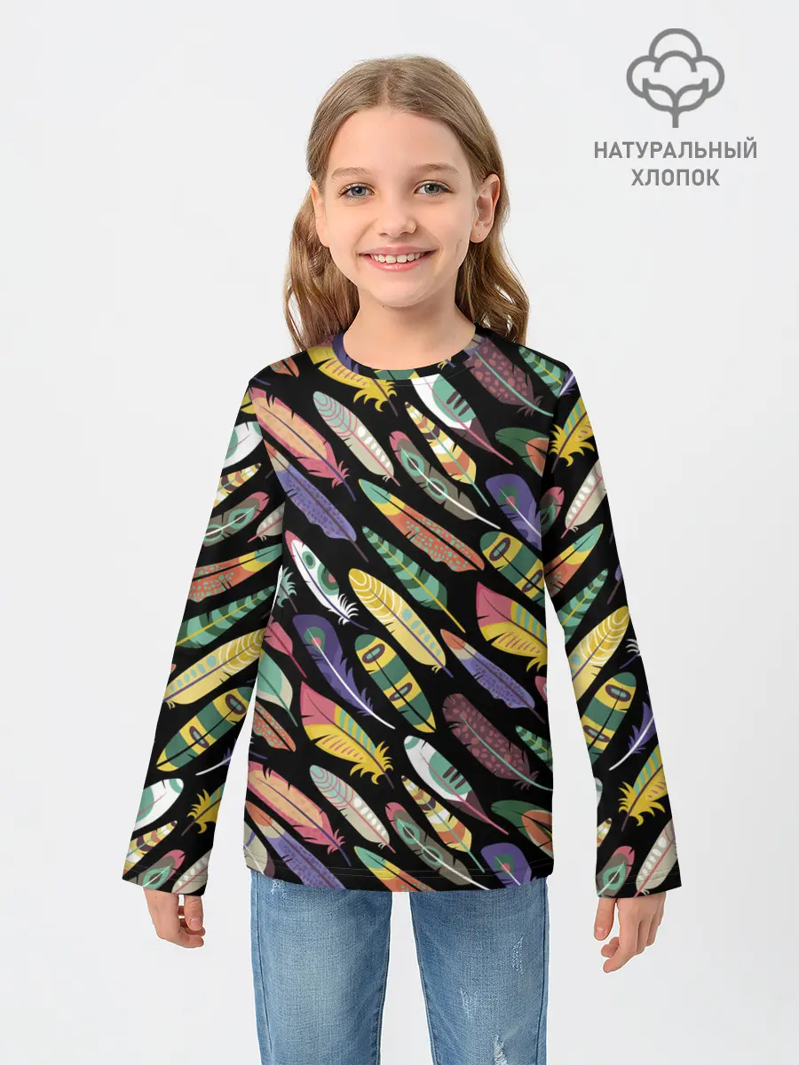 Детский лонгслив / Feathers 2022
