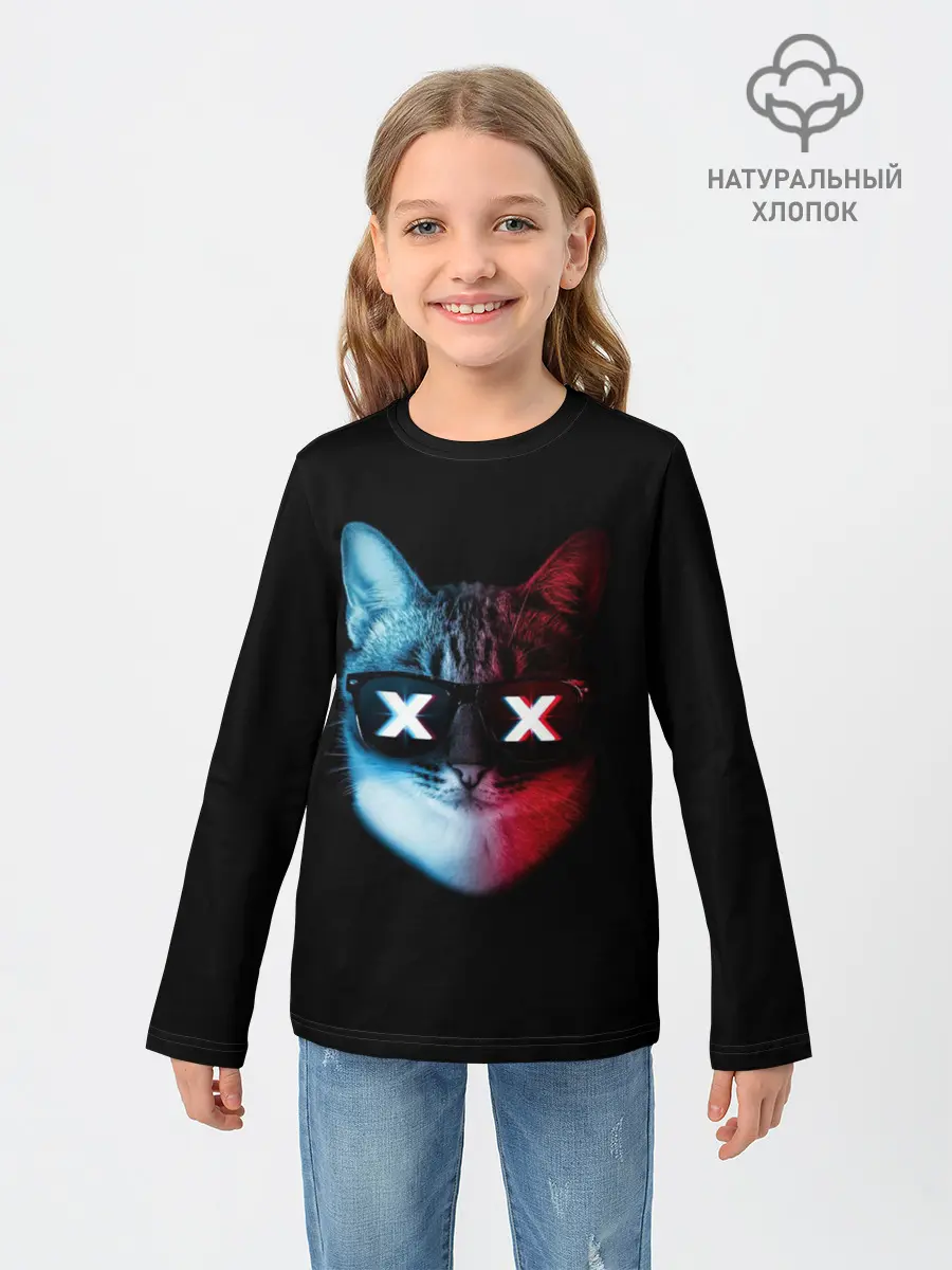 Детский лонгслив / Кот XX