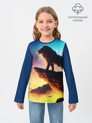 Детский лонгслив / Лев