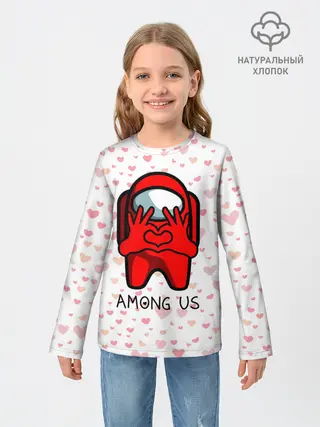 Детский лонгслив / AMONG US - СЕРДЕЧКО