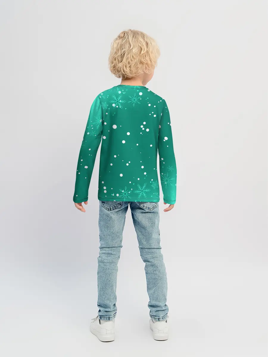 Детский лонгслив / AMONG US - СНЕЖНЫЙ