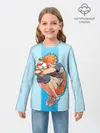 Детский лонгслив / Хината на синем фоне