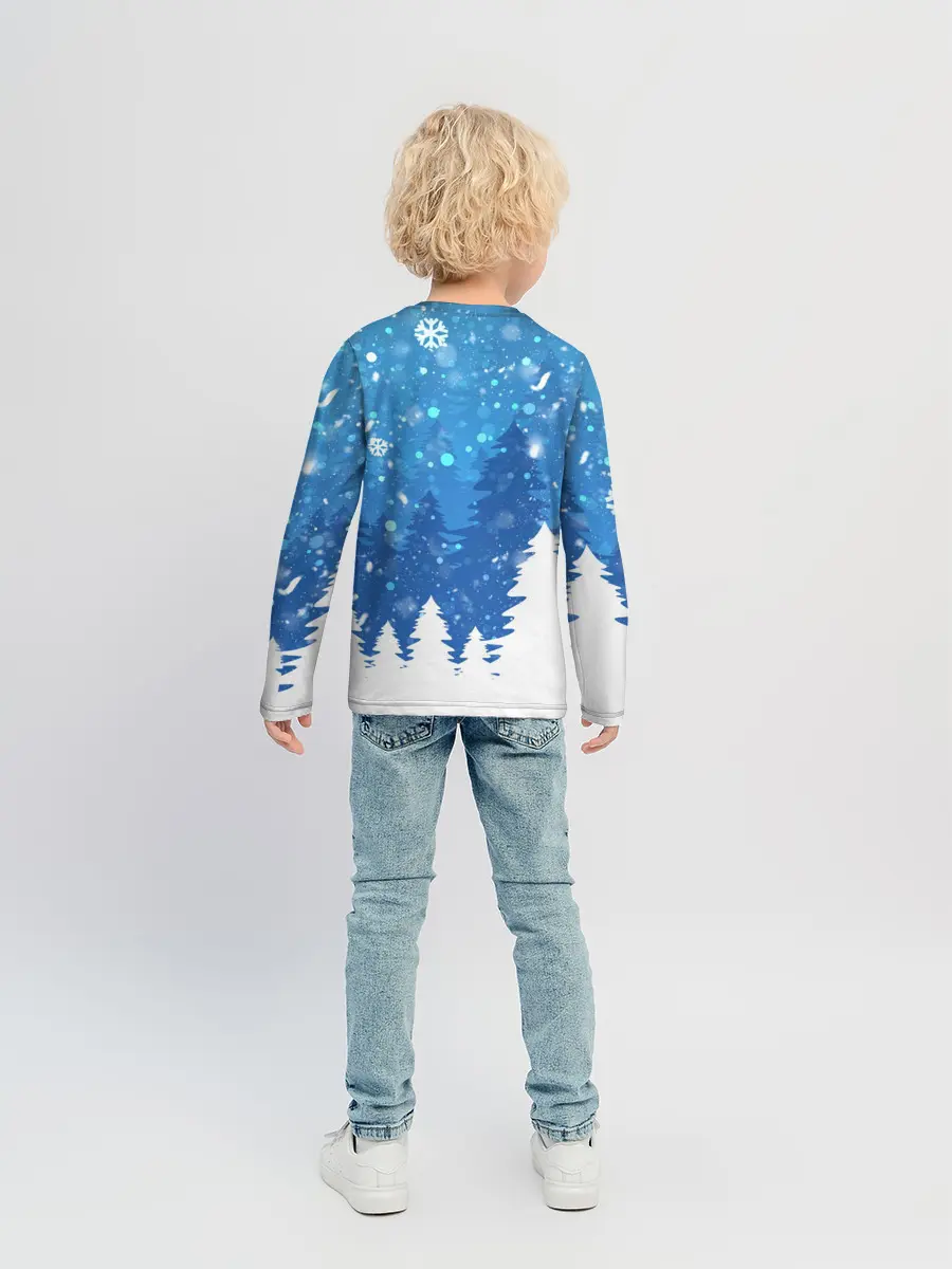 Детский лонгслив / Новогодний Манкрафт на коне