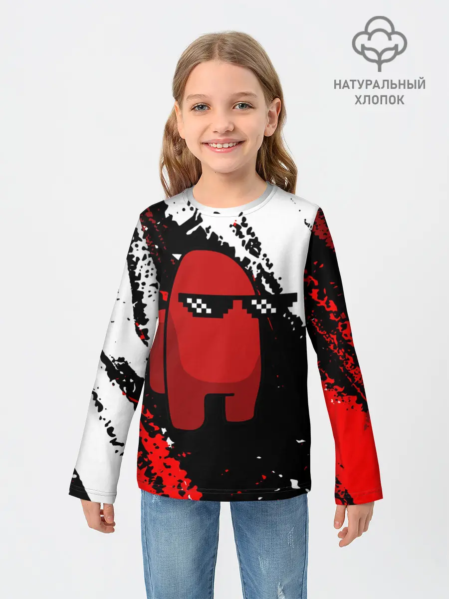 Детский лонгслив / Among Us Sus Life Imposter.