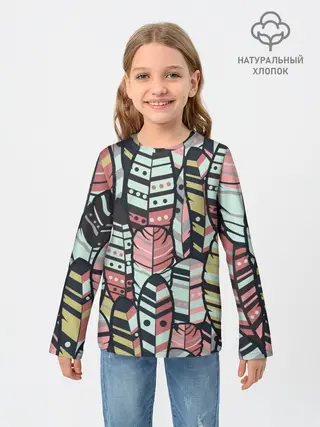 Детский лонгслив / Индейские перья