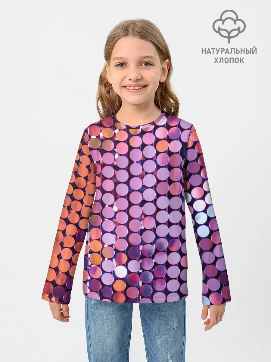 Детский лонгслив / Вечеринка точки глянцевый узор