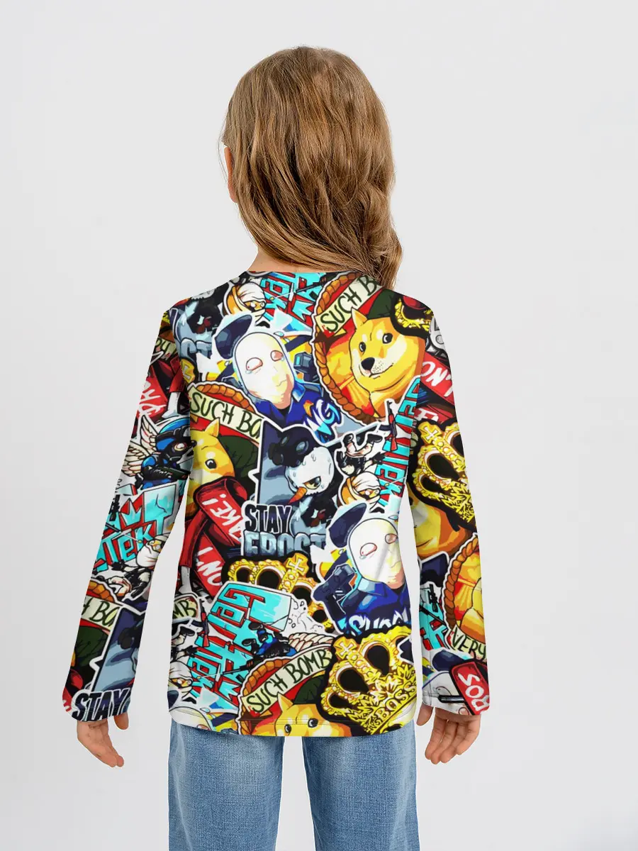 Детский лонгслив / CS GO STICKERBOMBING