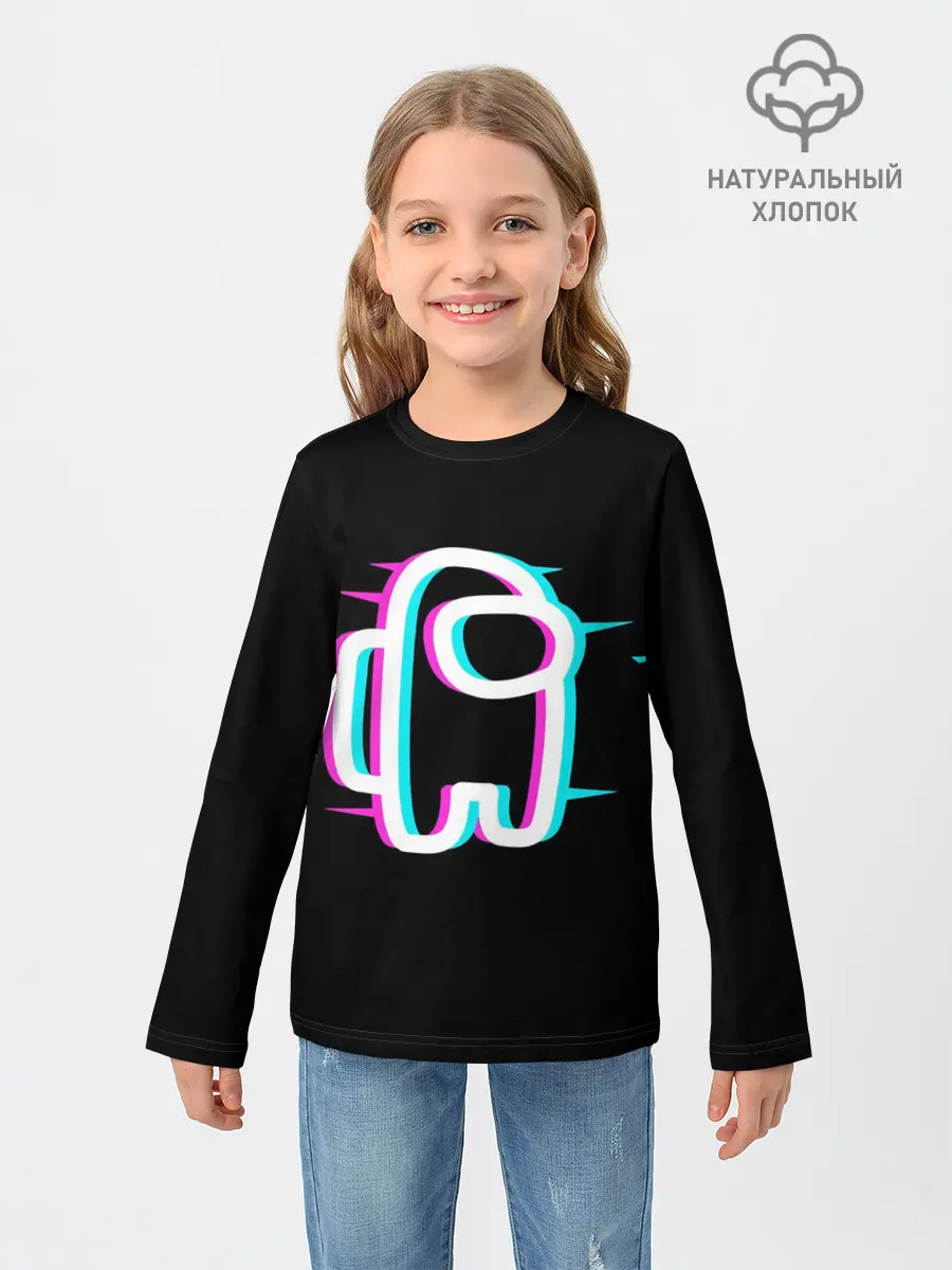 Детский лонгслив / Among Us Glitch