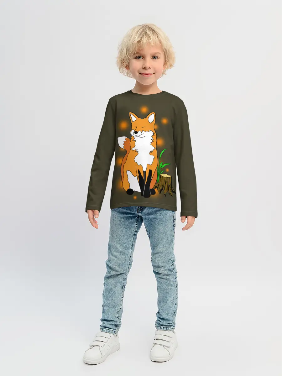 Детский лонгслив / Лиса в лесу