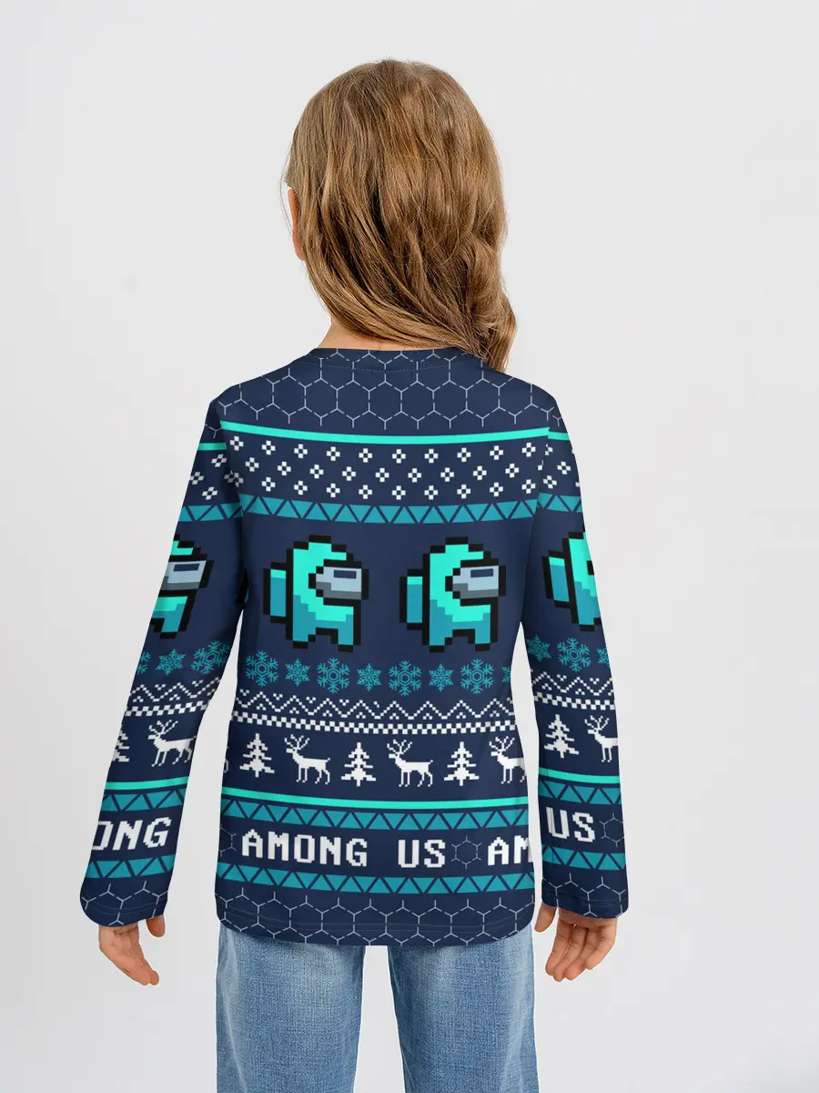 Детский лонгслив / AMONG US НОВОГОДНИЙ.