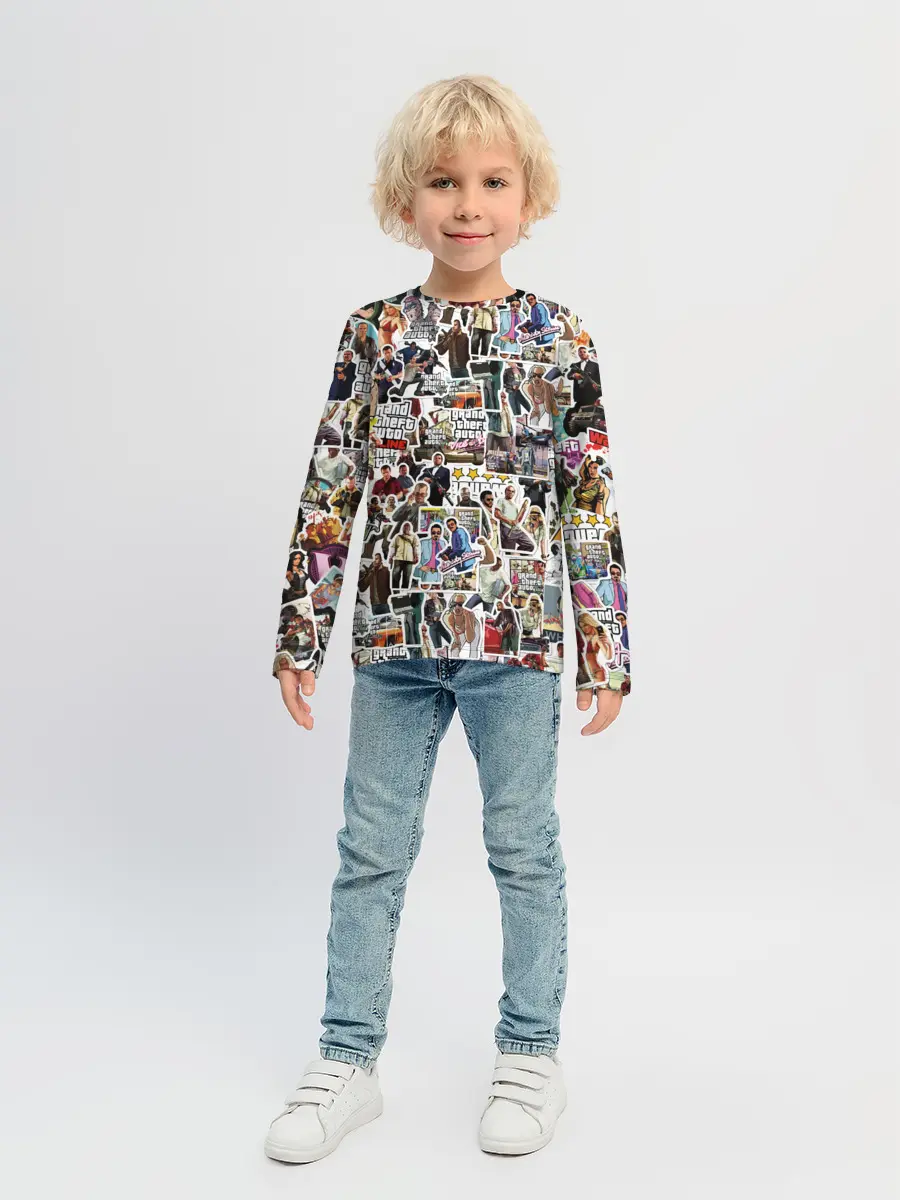 Детский лонгслив / GTA Sticker Bombing