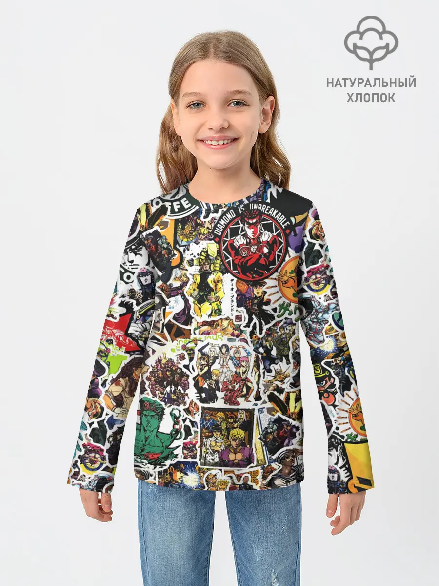 Детский лонгслив / JoJo’s Sticker Bombing