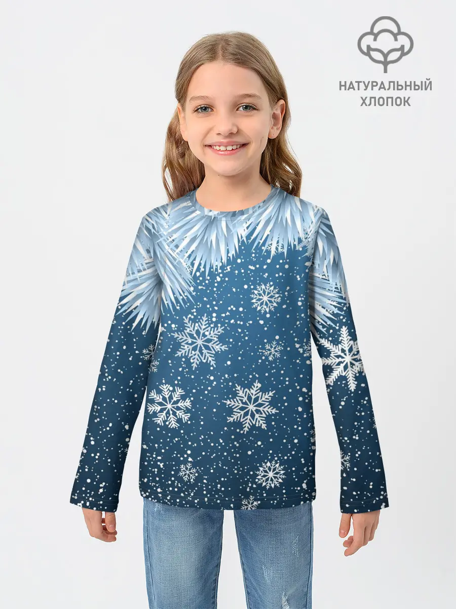 Детский лонгслив / Снежное Настроенние