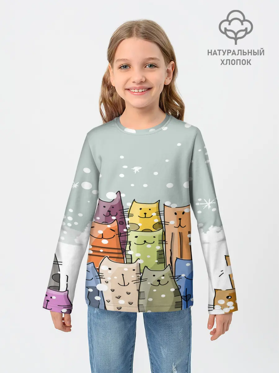 Детский лонгслив / Котики